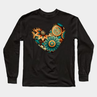 Boho-Heart-Valentine romantic Long Sleeve T-Shirt